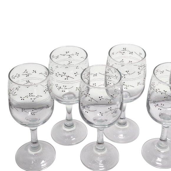 6 Anchor Hocking Hawthorn Goblets 6" wine glasses brown Country Accents 1980s - Picture 3 of 10